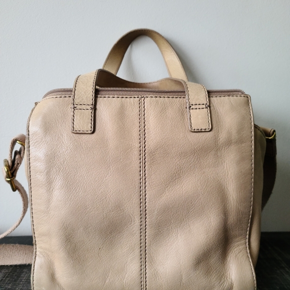 Fossil Vintage Leather & Suede Striped Satchel Crossbody Bag - Picture 3 of 6